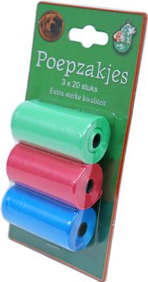 Pak a 3 rol 20 poepzak pastel Poepzak Gebr. de Boon - Gebr de boon