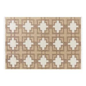 Beliani-KONURTAY-Laagpolig vloerkleed-Beige-160 x 230 cm-Jute