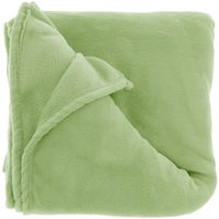 Fleece deken/plaid Claudi 150 x 200 cm - kiwi groen