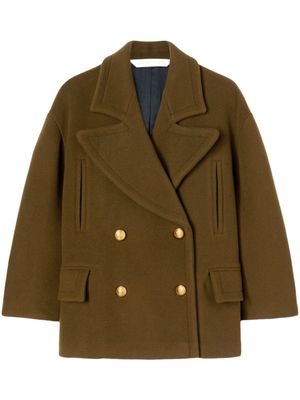 Palm Angels manteau croisé à broderies - Marron