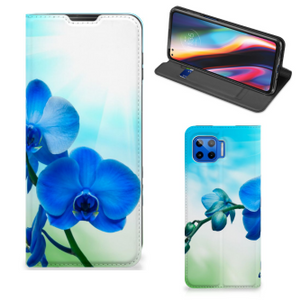 Motorola Moto G 5G Plus Smart Cover Orchidee Blauw - Cadeau voor je Moeder