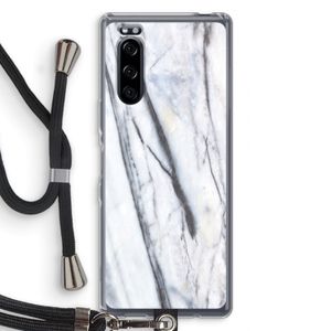 Gestreepte marmer: Sony Xperia 5 Transparant Hoesje met koord