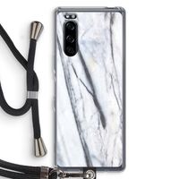 Gestreepte marmer: Sony Xperia 5 Transparant Hoesje met koord