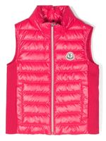 Moncler Enfant gilet matelassé à patch logo - Rose