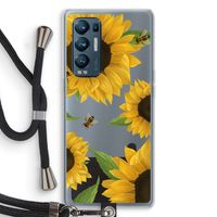 Sunflower and bees: Oppo Find X3 Neo Transparant Hoesje met koord