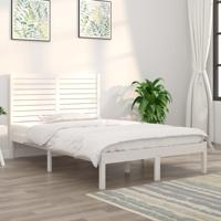 Bedframe massief hout wit 140x190 cm