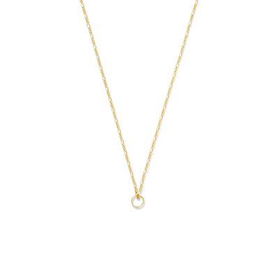Ketting Open Rondje Figaroschakel geelgoud 42 cm