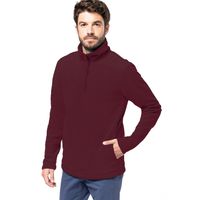 Fleece trui - bordeaux rood - warme sweater - voor heren - polyester - thumbnail