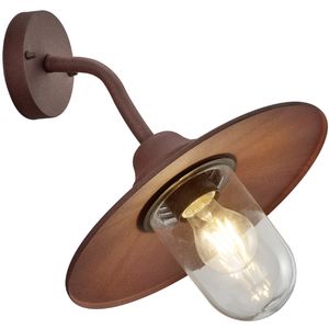 LED Tuinverlichting - Tuinlamp - Trion Brenionty - Wand - E27 Fitting - Roestkleur - Aluminium