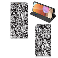 Samsung Galaxy A32 4G | A32 5G Enterprise Editie Smart Cover Black Flowers