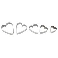 Hartvormige Koekjesvormen set - RVS - bruiloft huwelijk - valentijnsdag bakaccessoire