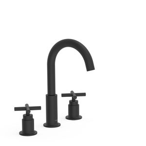 Wastafelkraan Tres Mont Blanc | Opbouw | Mengkraan | Standaard model | 2-hendels | Rond | Zwart mat