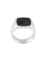 Tom Wood bague Cushion Eros en onyx - Argent