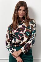 Studio Anneloes Aloise Satin Flower Top 13218 T-shirt Lange Mouw 9997 Multi Color