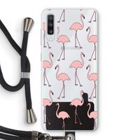 Anything Flamingoes: Samsung Galaxy A70 Transparant Hoesje met koord