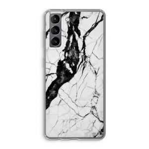 Witte marmer 2: Samsung Galaxy S21 Transparant Hoesje