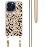 iPhone 15 Pro Max hoesje met beige koord - Spot on
