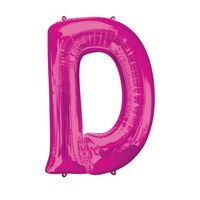 Folieballon Roze Letter 'D' Groot - thumbnail