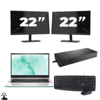 HP EliteBook 830 G8 - Intel Core i5-11e Generatie - 13 inch - Touch - 16GB RAM - 256GB SSD - Windows 11 Home + 2x 22 inch Monitor