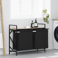 Wasmand 2 vakken met plank sonoma eikenkleurig