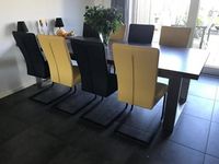 Set van 8 leren eetkamerstoelen - met sledepoot - diverse kleuren leer - Echt leer, Industrieel, ontdek de vele Leersoorten en Kleuren bij ShopX