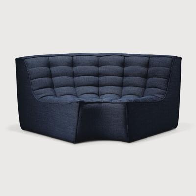 Ethnicraft Modulaire Bank 'N701' Eco, 90° Rond Hoekelement, kleur Graphite
