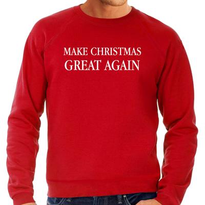 Make Christmas great again - Trump Kerst sweater - Kersttrui - rood - voor heren - Kerstkleding