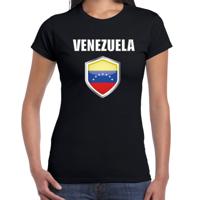 Venezuela landen supporters t-shirt - zwart - dames - fan kleding - korte mouwen
