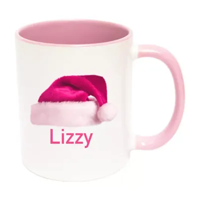 Kerstmok met naam (roze)