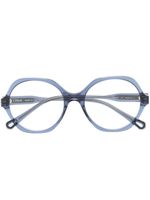 Chloé Eyewear lunettes de vue à monture transparente oversize - Bleu