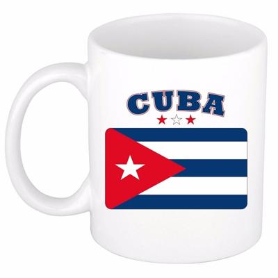 Koffie mok met vlag Cuba - drinkbeker - Cubaanse vlag - 300 ml - supporters Koffie mok met vlag Cuba - drinkbeker - Cubaanse vlag - 300 ml - supporters