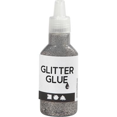 Creativ Company Glitterlijm, zilver, 25 ml/ 1 fles