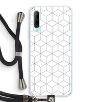 Zwart-witte kubussen: Huawei P Smart Pro Transparant Hoesje met koord