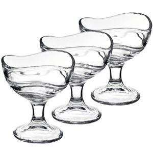 Set van 6x stuks ijs/sorbet coupes op voet van glas 300 ml