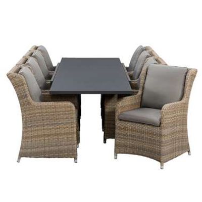 Le Sud tuinset Gironde Del Sol uitschuifbaar - bruin/grijs - 9-delig