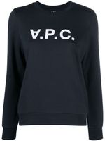 A.P.C. sweat en coton à logo imprimé - Bleu - thumbnail