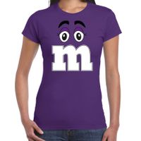 Verkleed t-shirt M voor dames - paars - carnaval/themafeest kostuum - thumbnail