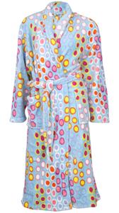 Blauwe damesbadjas bolletjes-xl