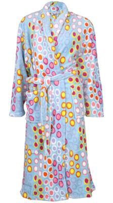 Blauwe damesbadjas bolletjes-l