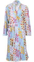 Blauwe damesbadjas bolletjes-xl