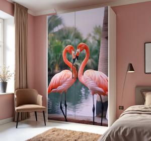 Flamingo's hart meubel sticker