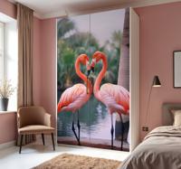 Flamingo's hart meubel sticker
