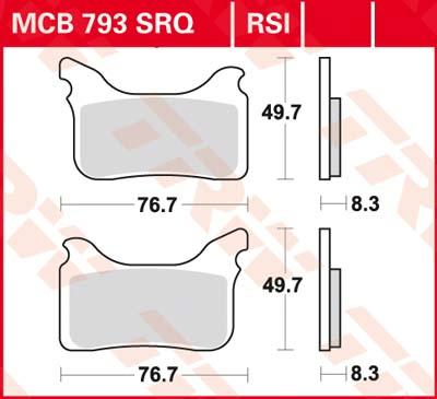 TRW Remblokken, en remschoenen voor de moto, MCB793RSI Sinter competitie offroad