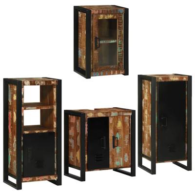 Badkamermeubelset 4 pcs Multikleur Massief gerecycled hout