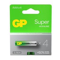 GP Super G-Tech LR03/AAA Alkaline batterijen 1000mAh - 4 stuks. - thumbnail