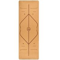183X68cm natuurlijke kurk TPE yoga mat fitness matten Pilates antislip Yogamatten (bruin)