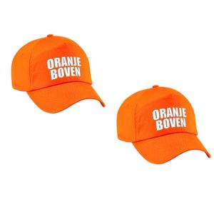 2x stuks oranje boven supporter pet / cap Holland / Nederland fan - EK / WK voor volwassenen