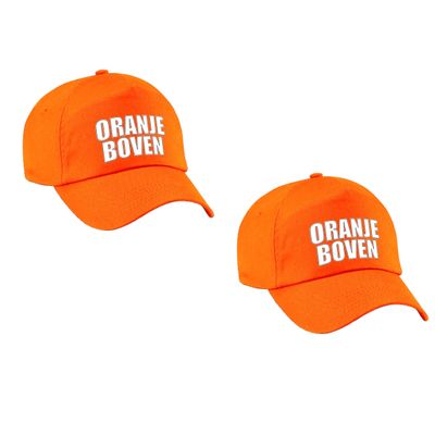 2x stuks oranje boven supporter pet / cap Holland / Nederland fan - EK / WK voor volwassenen