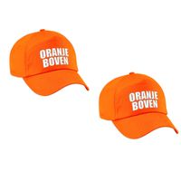 2x stuks oranje boven supporter pet / cap Holland / Nederland fan - EK / WK voor volwassenen - thumbnail