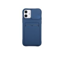 iPhone 12 Pro hoesje - Backcover - Pasjeshouder - Portemonnee - Camerabescherming - TPU - Donkerblauw